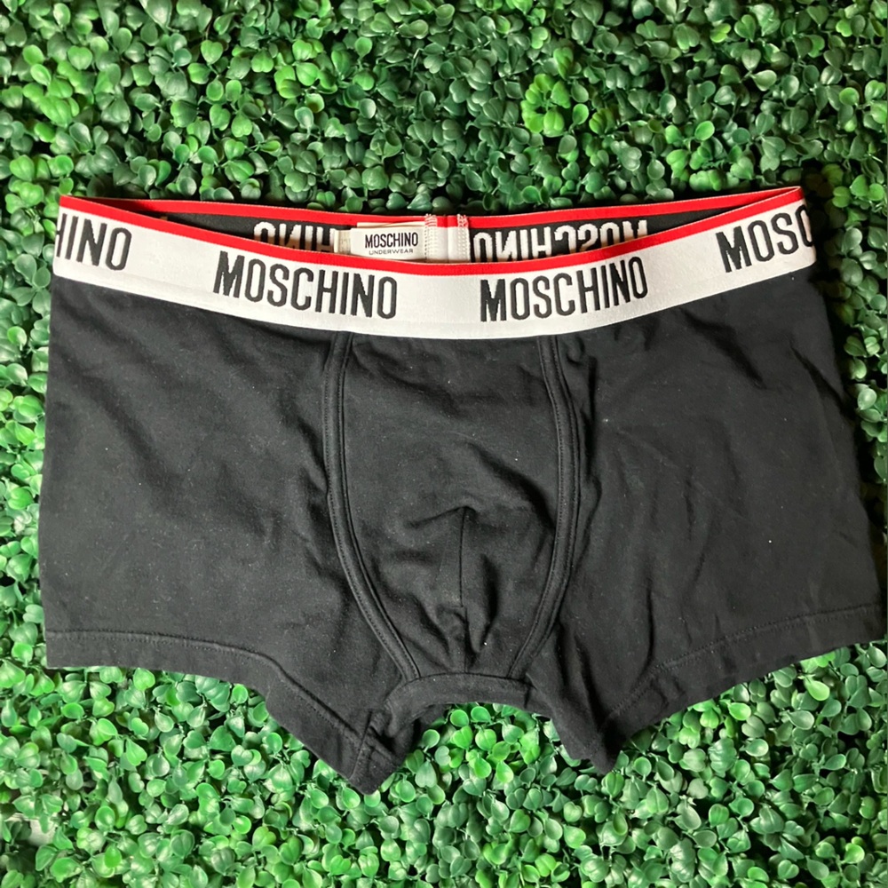 MOSCHINO [NWOT] Black LOGO Boxer Briefs with Branded Waistband Size Medium